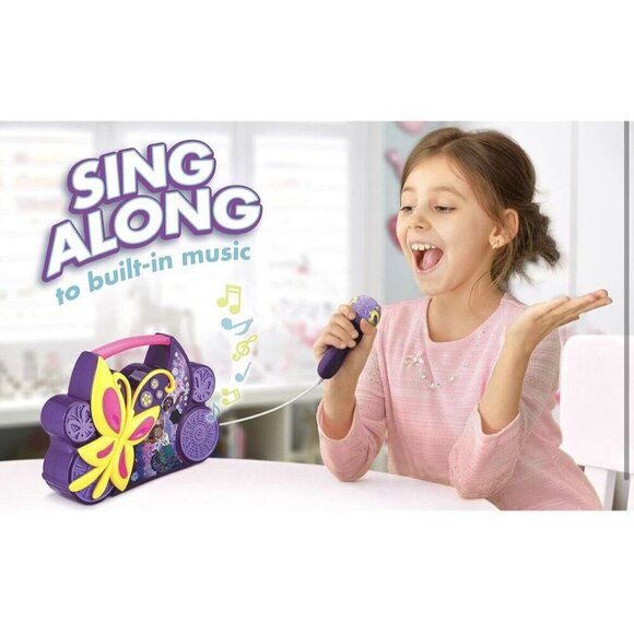 Disney Encanto Sing Along Boombox & Purple Microphone Butterfly Set NEW! - Picture 4 of 6